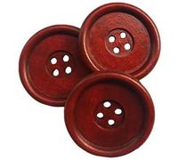 Chenkou Craft 20pcs Big Size 40mm 1 1/2" Round Wood Buttons 4 Holes Craft Sewing Button (Wine)