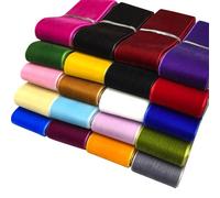 Chenkou Craft 20Yards 1 1/2" Velvet Ribbon Total 20 Colors Assorted Lots Bulk