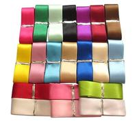 Chenkou Craft 20Yards 1" Single Face Polyester Ribbon 20 Colors Assorted Bulk Lots Mix