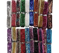Chenkou Craft 20Yards Assorted Colors 3/8" (10mm) Glitter Velvet Ribbon Craft Hair Bow Decoration
