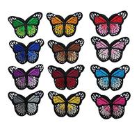 Chenkou Craft 24pcs /12pairs Butterfly Assorted Iron-on or Sew-on Embroidered Patch Motif Applique Patches
