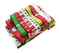 Chenkou Craft 24Yards Mix Lots Merry Christmas Polyester Grosgrain Ribbon Snowflake Claus Beer