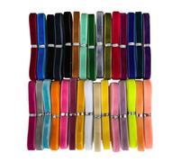 Chenkou Craft 30 Yards 3/8" 10mm Velvet Ribbon Total 30 Colors Assorted Lots Bulk