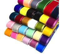 Chenkou Craft 30 Yards 5/8" Velvet Ribbon Total 30 Colors Assorted Lots Bulk (Multicolored, 5/8"(15mm))