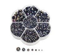 Chenkou Craft 3000PCS 1 Box Black Round Flatback Half Pearls Bead Loose Beads Gem (Black Half Ball)
