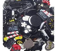 Chenkou Craft 50pcs Lots Mix Assort Easter DIY Flatbacks Resin Flat Back Button (Black)