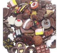 Chenkou Craft 50pcs Lots Mix Assort Easter DIY Flatbacks Resin Flat Back Button (Brown)