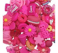 Chenkou Craft 50pcs Lots Mix Assort Easter DIY Flatbacks Resin Flat Back Button (Fuschia)