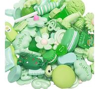 Chenkou Craft 50pcs Lots Mix Assort Easter DIY Flatbacks Resin Flat Back Button (Green)