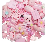 Chenkou Craft 50pcs Lots Mix Assort Easter DIY Flatbacks Resin Flat Back Button (Pink)