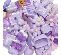 Chenkou Craft 50pcs Lots Mix Assort Easter DIY Flatbacks Resin Flat Back Button (Purple)