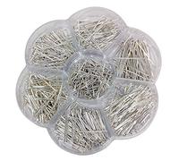 Chenkou Craft Assorted 700pcs Mix Size Flat Head Pins for Jewelry Making (Silver, Mix)