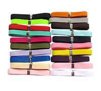 Chenkou Craft Assorted of 20 Yards Grosgrain Ribbon Total 20 Colors Mix Lots Bulk (1/4"(6mm))