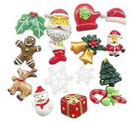 Chenkou Craft Random 20pcs Mix Lots Resin Flatback Flat Back X'Mas Christmas Santa Tree Claus Beer Snowman Snowflake Jingle Bell Sock Craft Embellishment