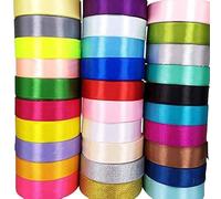 Chenkou Craft Solid Satin Ribbon Ribbons Assorted 40 Yards Craft Bow Party Decoration Packing Ribbons (1/4" (6mm))