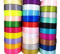Chenkou Craft Solid Satin Ribbon Ribbons Assorted 40 Yards Craft Bow Party Decoration Packing Ribbons (1 1/2"(40mm))