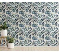 Chenlane Bathroom Wall Decor Full Roll Navy Blue Retro Living Room Flower