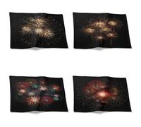 Chenlane Garden Placemat Rectangular Mat Fireworks Placemats Quilted Table Mats 21x32cm(4Pcs)
