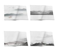 Chenlane Heat Resistant Table Placemat Extra Large Mats For Dining Chinese Feng Shui Painting Outdoor Set Quilted Padded 32x42cm(4Pcs)