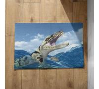 Chenlane Large Dirt Trapper Door Mats Indoor Indian Big Sea Dragon Vintage Foot Scrubber 40x60cm