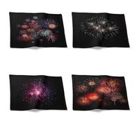 Chenlane Make Your Own Placemat Quilted Cloth Mats For Table Washable Fireworks Small Non Slip Tray Large 21x32cm(4Pcs)