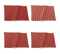 Chenlane Non Slip Placemat Ironing Mats Table Top Small Retro Pattern Roll Up Outdoor And Coasters 32x42cm（4Pcs）
