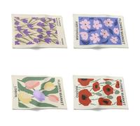 Chenlane Placemat For Table Fabric Mat Hand Drawn Artistic Flowers Dining Placemats Dinner 21x32cm（4Pcs）