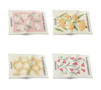 Chenlane Placemat To Go Table Mats Hand Drawn Artistic Flowers Long And Coasters 32x42cm（4Pcs）