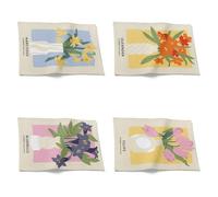 Chenlane Quilted Placemat Patterns Kitchen Woven Mat Hand Drawn Artistic Flowers Coasters Extra Large Table Mats 21x32cm（4Pcs）