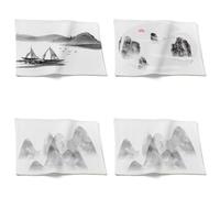 Chenlane Quilted Placemat Usa Table Mats Chinese Feng Shui Painting Non Slip Fabric For 32x42cm(4Pcs)