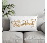 Chenlane Silk Pillow Cover Nature Cushion Covers for Patio Furniture Rectangular Chinese Wind Dragon, Golden Couch Set Bright Smooth Thickened 30x50cm, 4Pcs