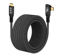 CHENLENIC 16.5FT 20Gbps USB C 3.2 Gen 2 Cable, 5M 90Degree Type C 4K@60Hz UHD Video 5A/240W PD3.0 Fast Charge Cord w/E-Marker Compatible with Thunderbolt 3/4 MacBook Monitor