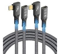 CHENLENIC 90Degree 20Gbps USB C 3.2 Extension Cable, USBC 3.2 Gen2 Type-c Male to Female Extender Cable Ultra 4K@60Hz 240W Charging 20Gbps Data Transfer with External SSD eGPU (0.25M+0.25M)