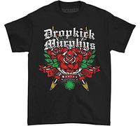 CHENLIAA dingtian Dropkick Murphys Men's Rose Tattoo Tee T-Shirt Black (X-Large)