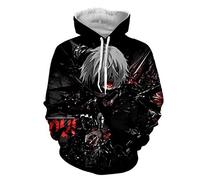 CHENMA Men Tokyo Ghoul 3D Print Pullover Hoodie Sweatshirt with Front Pocket