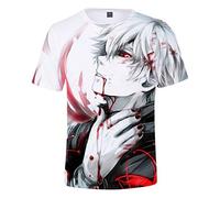 CHENMA Men Tokyo Ghoul 3D Print Short Sleeve Pullover Regular Fit T-Shirt (XXL, Color 8)