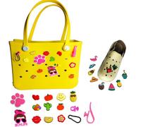 CHENMEIYOUPIN Decoration Charms for bogg Bag Accessories nurse tote bags rubber beach bag charms include Hooks 2Pcs Charms 10Pcs Large Women Croc Charms2Pcs, Rubber