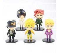 ChenMi 5Pcs/Set Anime Jojo Bizarre Adventure Figure Kujo Jotaro Figurine Higashikata Josuke Kakyoin Noriaki Action Figure Model Toy 10-11Cm