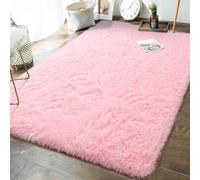CHENMIAO Rugs Living Room 90 x 260 cm Shaggy Soft and Elegant Carpets Non Slip Carpet Relax Rug Non-Slip, Many Different Sizes for Living Room, Bedroom, Nursery, Kids Baby, Pink