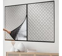 CHENMIAO Winter Keep Warm Draperies 70 x 50 cm Keep Cold Out Storm Warm in Winter Insulated Window Curtains Self-Adhesive with Hook Loop, Easy to Install Custom Sizes, Grey