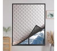 CHENMIAO Winter Keep Warm Draperies 70 x 76 cm Keep Cold Out Storm Warm in Winter Isolierfolie Fenster Self-Adhesive with Hook Loop, Easy to Install Custom Sizes, Grey