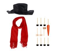 CHENMJJ Christmas decorations 1 Set Snowman Decorating Dressing Kit Winter Holiday Outdoor Hat Scarf Pipe Eyes Mouth Button Nose Accessories Outdoor christmas decorations