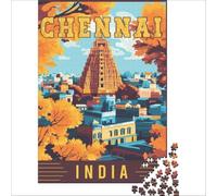 Chennai in India jigsaw for adults 1000 pieces | fun family activity for a rainy day at home to enjoy together with children and grandparents during the school holidays
