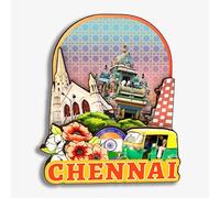 Chennai India Fridge Magnet Wooden Collection 3D Wood Handmade Travel City Souvenirs Refrigerator Magnet Home Decoration Gift -749