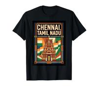 Chennai Tamil Nadu India Flag Travel Graphic T-Shirt