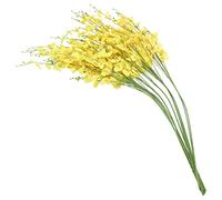 chennnls Artificial Orchids Flowers - 12 Pack Silk Fake Orchids, 39" Long Stem Faux Flowers for Wedding/Home Decor, DIY Yellow Lady Orchid Bouquets