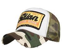 CHENNUO Vintage Distressed Mesh Baseball Cap Mens Snapback Trucker Hat Summer Breathable Cap (ArmyGreen)