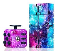 Chennyfun 2pcs Fidget Toy Set,Galaxy Fidget Toys Cubes Infinity Cube Colorful Fidget Toy Cubes Stress Relief Killing Time Desk Toy Suitable for Office Staff Classroom for ADD, ADHD,Autism,Adults,Kids