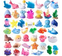 Chennyfun 44 Pcs Mini Sea Animals, Ocean Mini Resin Animal, Tiny Sea Animals Figurines, Little Marine Miniature Aquarium Ornaments, for Fairy Garden Micro Landscape Aquarium Dollhouse Decor
