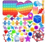 Chennyfun 50 Pcs Fidget Toys Set, Sensory Anxiety Relief Stress Toys for Autism, Splicing for All Ages to Improve Focus and Sensory, Fidget Pack for Party Favors Birthday Gifts for Kids